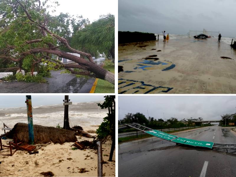 (VIDEOS) “Grace”, se degrada a tormenta tropical al ingresar a Yucatán